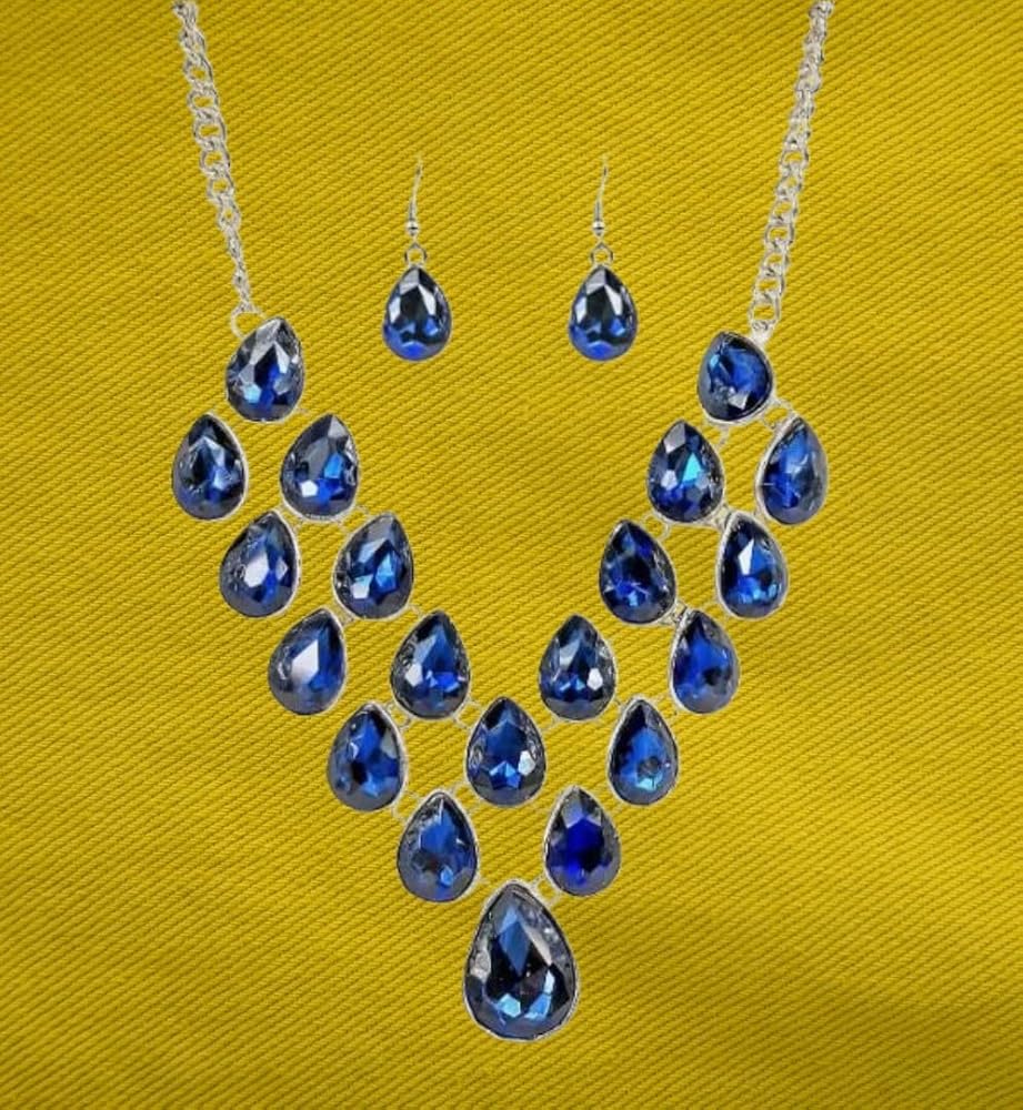 Amazon.com: Large Sapphire Blue Sparkling Crystal Statement